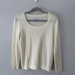 Wool& daisy pointelle sweater | medium